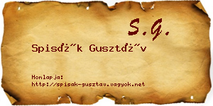 Spisák Gusztáv névjegykártya